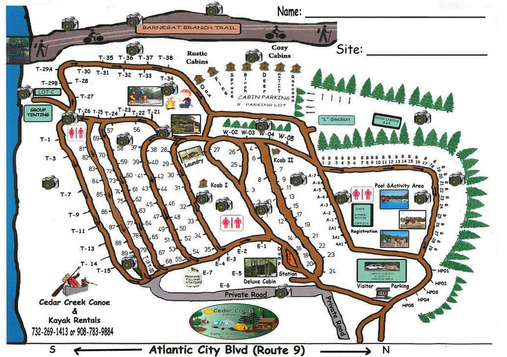 map of springy point campground